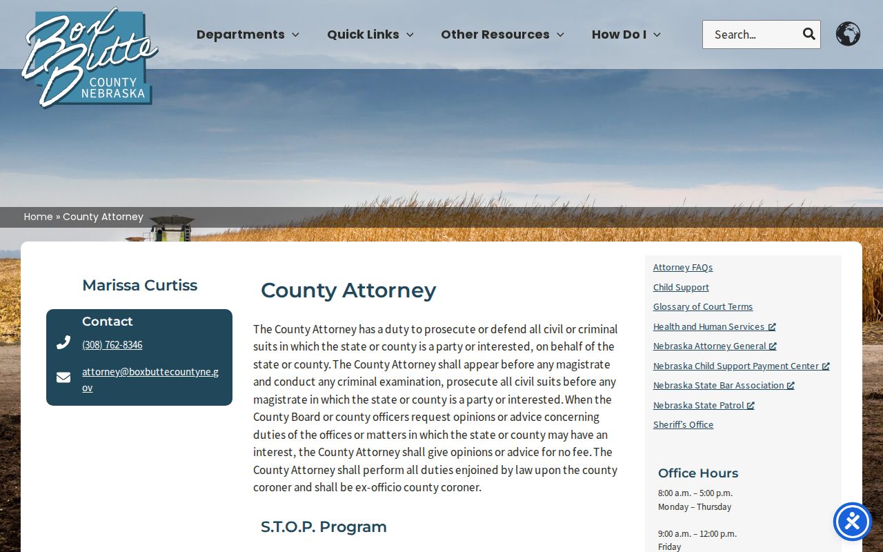 Box Butte County S.T.O.P. traffic program eligibility information