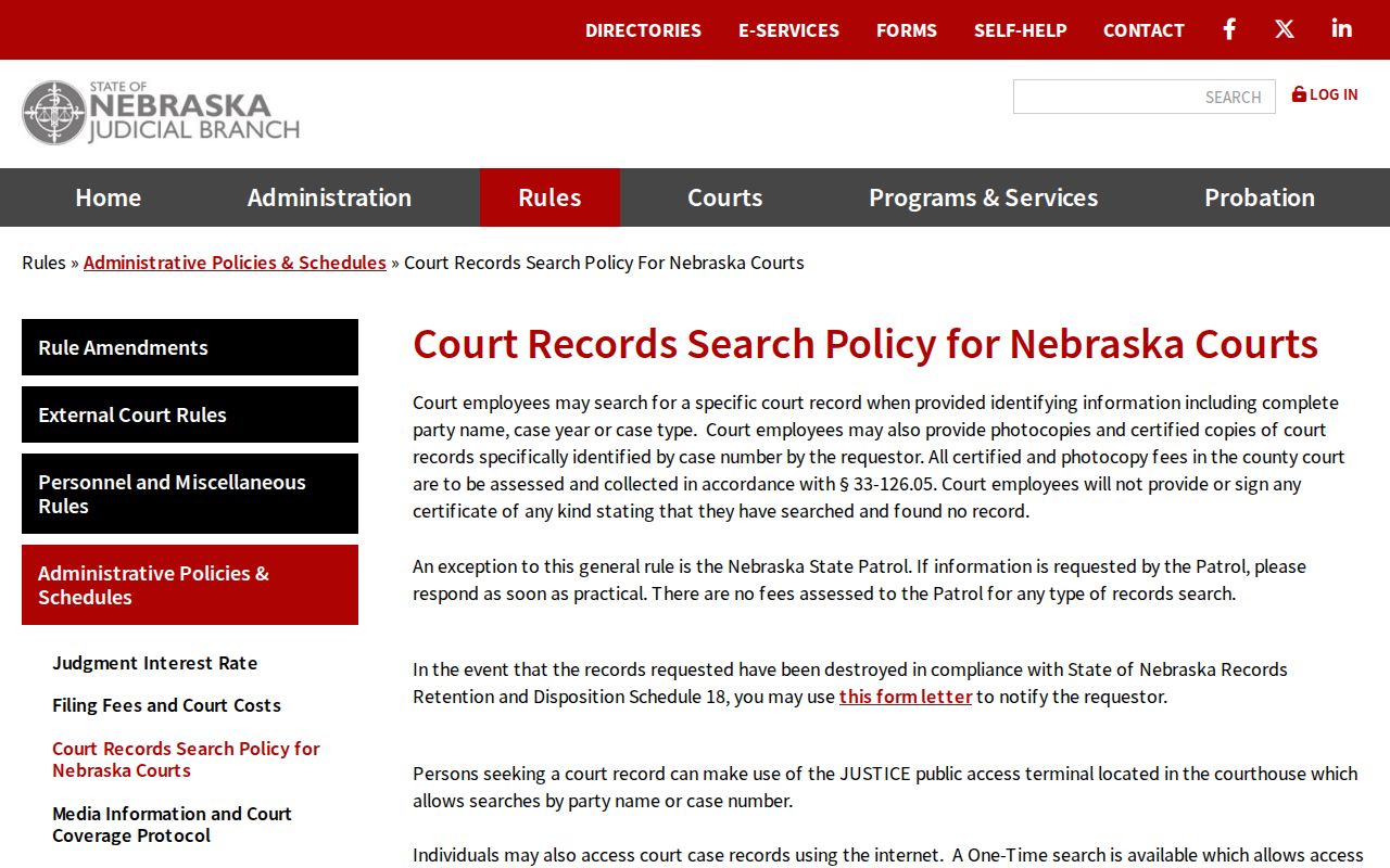 Box Butte County court records policy and public access route